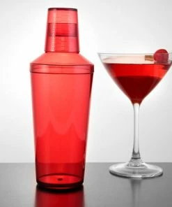 Outlet ⌛ Bars 16oz 3 Piece Plastic Shakers ⭐ -Bars Sales Shop 16oz 3 piece plastic shakers red main 800x