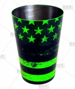 Top 10 🎉 Bars Cocktail Shaker Tin - 18oz Weighted - NEON GREEN U.S. Flag 😉 -Bars Sales Shop 18oz shaker tin neon grn flag web1 800x