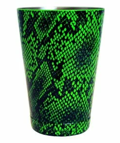 Promo 😀 Bars Cocktail Shaker Tin - 18oz Weighted - NEON GREEN Snake Skin 🤩