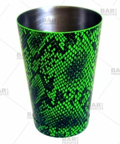 Promo 😀 Bars Cocktail Shaker Tin - 18oz Weighted - NEON GREEN Snake Skin 🤩 -Bars Sales Shop 18oz shaker tin neon grn snake web1 800x