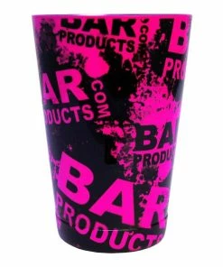 Best Sale 😀 Bars Cocktail Shaker Tin - 18oz Weighted - NEON PINK Grungy BPC Logo 🌟