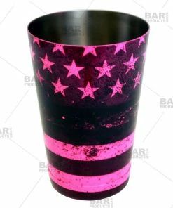 Coupon ❤️ Bars Cocktail Shaker Tin - 18oz Weighted - NEON PINK U.S. Flag ✨ -Bars Sales Shop 18oz shaker tin neon pnk flag web1 800x