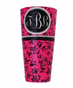 Cheap 👏 Bars Monogram Pink Swirls Cocktail Shaker Tin - 28 Oz Weighted - ADD YOUR NAME ✨