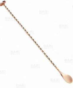 Flash Sale ⌛ Bars BarConic® Professional Grade - Copper Plated Bar Spoon W/ Muddler Tip - 40cm 🎁