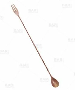 Buy 🥰 Bars BarConic® Copper Bar Spoons - Trident /Fork Tip - Three Lengths Available ❤️ -Bars Sales Shop 40in long trident copper bar spoon 800x
