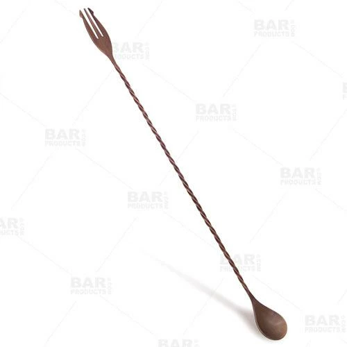 Coupon 🥰 Bars BarConic® Copper Trident Bar Spoons - Brushed Antique Finish - Three Lengths Available ❤️ 3 Coupon 🥰 Bars BarConic® Copper Trident Bar Spoons - Brushed Antique Finish - Three Lengths Available ❤️ - Image 3