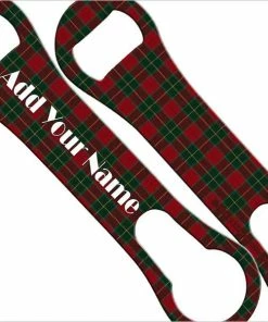 Budget 💯 Bars ADD YOUR NAME V-Rod® Bottle Opener – Winter Plaids 🥰 -Bars Sales Shop add your name christmas plaidvrod opener red green 800x