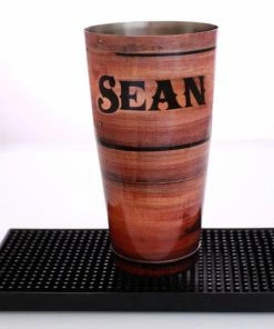 Best Pirce 🎉 Bars Wood Pattern Printed Cocktail Shaker Tin - 28 Oz Weighted - ADD YOUR NAME 🛒 -Bars Sales Shop add your name custom wood grain cocktail shaker main up 800x