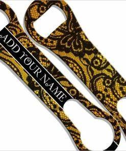 Hot Sale 👍 Bars ADD YOUR NAME V-Rod® Bottle Opener – Sexy Lace 🤩 -Bars Sales Shop add your name lace vrod bottle opener yellow 800x