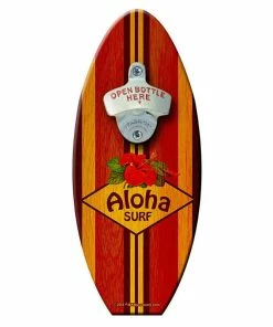 Discount 💯 Bars Aloha Surf - Wooden Surfboard Wall Mounted Bottle Opener 😍