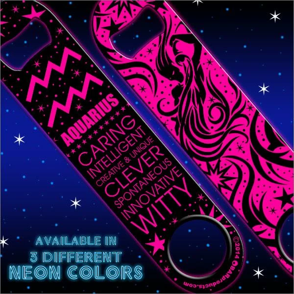 Flash Sale ❤️ Bars Kolorcoat™ Zodiac Speed Bottle Opener - NEON - AQUARIUS 🔥 1 Flash Sale ❤️ Bars Kolorcoat™ Zodiac Speed Bottle Opener - NEON - AQUARIUS 🔥