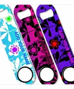 Best Pirce ⭐ Bars Abstract Flowers Bottle Opener – ADD YOUR NAME SPEED 🎉