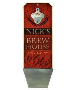 Brand new 🌟 Bars Custom Wall Mounted Wood Plaque Bottle Opener And Cap Catcher - Brew House ⭐