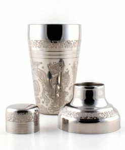 Hot Sale 🛒 Bars BarConic® 3 Piece Shaker - Vintage Etched - 16 Ounce ✔️ -Bars Sales Shop barconic vintage 3piece clean2 800x