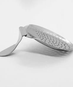 Promo 🌟 Bars BarConic® Julep Strainer - Stainless Steel With Curved Handle ✨ -Bars Sales Shop bent cocktail strainer bs 1 800x