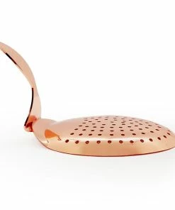 New 🤩 Bars BarConic® Julep Strainer - Copper Plated With Curved Handle 🎁 -Bars Sales Shop bent strainer copper bs 3 800x