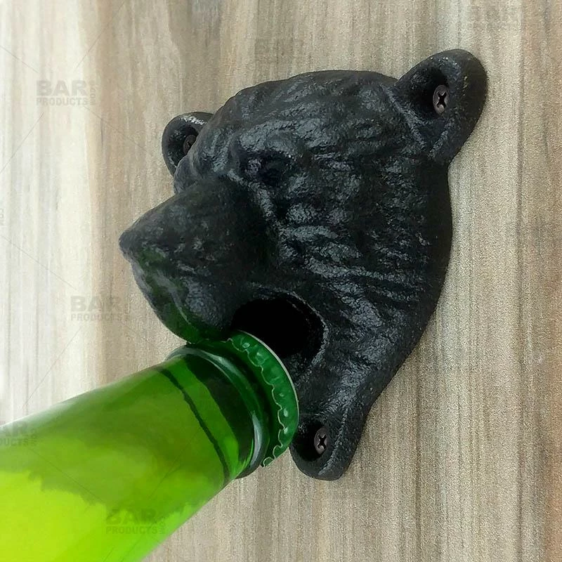 Promo 😉 Bars Bear Themed Wall Mounted Bottle Opener - Black 🧨 2 Promo 😉 Bars Bear Themed Wall Mounted Bottle Opener - Black 🧨 - Image 2