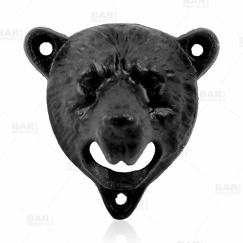 Promo 😉 Bars Bear Themed Wall Mounted Bottle Opener - Black 🧨 1 Promo 😉 Bars Bear Themed Wall Mounted Bottle Opener - Black 🧨
