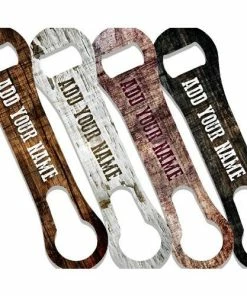 Discount 🔔 Bars "ADD YOUR NAME" V-ROD® Bottle Opener – Grunge Wood – Several Color Options ✨