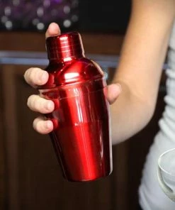 Budget ✔️ Bars BarConic™ 12 Ounce 3-Piece Cocktail Shaker, 🍬 Candy Red 🤩 -Bars Sales Shop candy red 3pc cocktail shaker 4 800x