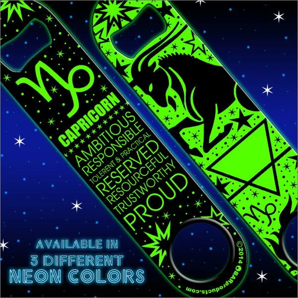Cheap ❤️ Bars Zodiac Speed Bottle Opener - NEON CAPRICORN ✔️ 1 Cheap ❤️ Bars Zodiac Speed Bottle Opener - NEON CAPRICORN ✔️