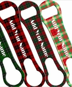 Budget 💯 Bars ADD YOUR NAME V-Rod® Bottle Opener – Winter Plaids 🥰