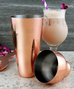 Coupon 👍 Bars Olea™ 2 Piece Cocktail Shaker - Copper Plated Parisian Style - 20 Ounce ⭐ -Bars Sales Shop copper 2p cocktail shaker bpc 5 800x