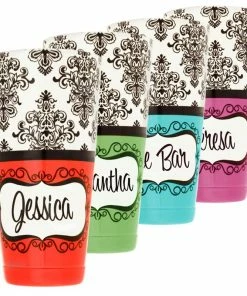 Top 10 💯 Bars Damask Patterns Printed Cocktail Shaker Tin - 28 Oz Weighted - ADD YOUR NAME 😍