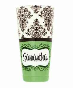 Top 10 💯 Bars Damask Patterns Printed Cocktail Shaker Tin - 28 Oz Weighted - ADD YOUR NAME 😍 -Bars Sales Shop custom damask cocktail shaker green name up 800x