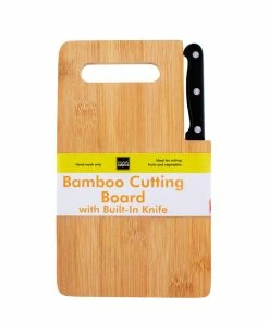 Budget 🛒 Bars Cutting Board With Built-in Knife - Bamboo ❤️