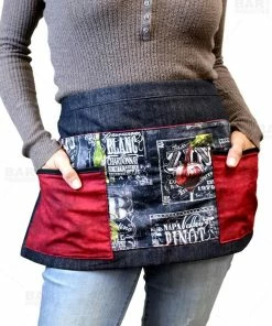 Brand new 👍 Bars Wine Pattern Designer Apron With 5 Compartments 🌟 -Bars Sales Shop designer apron wine pattern bpc 1 800x