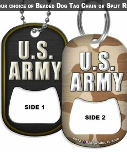 Deals 🛒 Bars 🐶 Dog Tag Bottle Opener - Military Line - Army ⭐