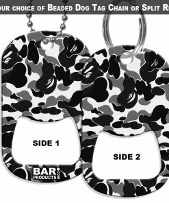 Hot Sale 🔥 Bars 🦮 Dog Tag Bottle Opener - Black / White Camo 🎉