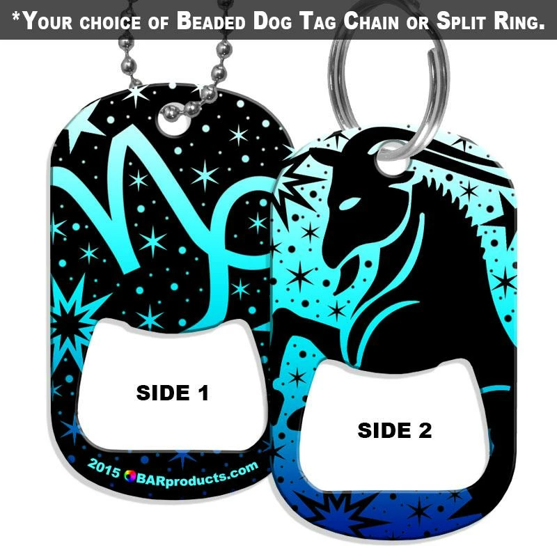 Brand new 👏 Bars 🐕 Dog Tag Bottle Opener - Zodiac Sign - Capricorn ✨