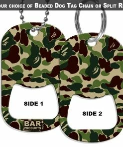 Buy ✔️ Bars 🐶 Dog Tag Bottle Opener - Cool Green Camo 🎁