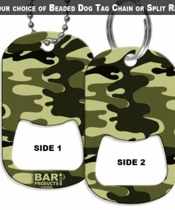 Best Sale 🎁 Bars 🦮 Dog Tag Bottle Opener - Dark Green Camo 😍