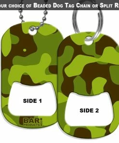 Hot Sale 💯 Bars 🐶 Dog Tag Bottle Opener - Green Camo 👍