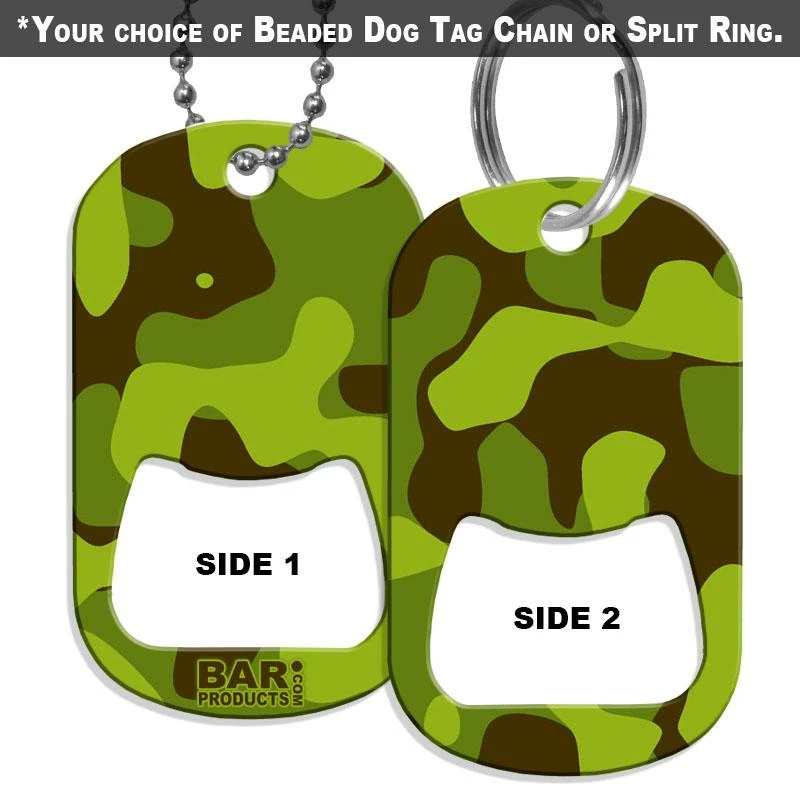 Hot Sale 💯 Bars 🐶 Dog Tag Bottle Opener - Green Camo 👍 1 Hot Sale 💯 Bars 🐶 Dog Tag Bottle Opener - Green Camo 👍