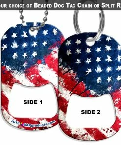 Top 10 😍 Bars 🦮 Dog Tag Bottle Opener - Grunge US. Flag ⌛