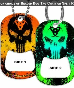 Outlet 💯 Bars 🐶 Dog Tag Bottle Opener - Hazard Skull 😉