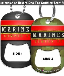Buy ✨ Bars 🦮 Dog Tag Bottle Opener - Military Line - Marines 👍