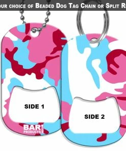 Cheap 😍 Bars 🐶 Dog Tag Bottle Opener - Blue / Pink Camo ⌛