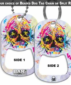 Top 10 😉 Bars 🐕 Dog Tag Bottle Opener - Radioactive Skull ⌛