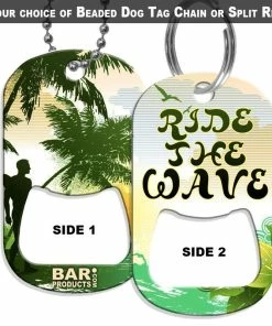 Cheapest 💯 Bars 🦮 Dog Tag Bottle Opener - Ride The Wave 🛒