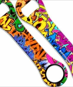 Coupon ❤️ Bars Colorful Graffiti 🐕 Dog Bone Bottle Opener 👍