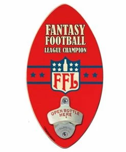 Brand new ⌛ Bars Fantasy Football League Champion Football Shaped Wall Bottle Opener 😀