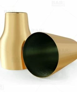 New 🔥 Bars BarConic® French Style Gold Plated Cocktail Shaker (2 Piece) - 20 Ounce ⌛ -Bars Sales Shop french cocktail shaker gold bpc 4 800x