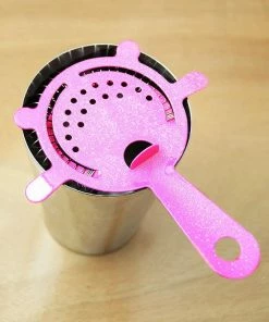 Promo 😍 Bars Cocktail Strainer NEON - Glitter Pink - 4 Prong 👏