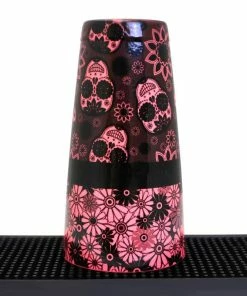 Discount 💯 Bars Printed Cocktail Shaker Tin - NEON Pink Glitter Floral Skulls - 28 Ounce Weighted 🛒 -Bars Sales Shop glitter skulls 28ounce shaker tin 2 bp 800x
