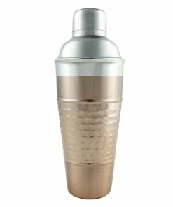 Deals 🎁 Bars Cocktail Shaker - 3 Piece 🔨 Hammered Copper / Stainless Steel - 28 Ounce 🥰
